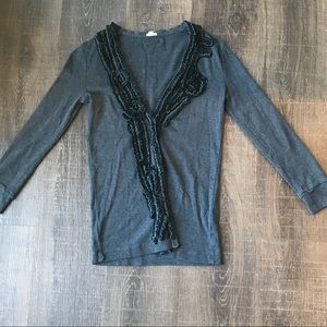 J. Crew whirling ruffles cardigan